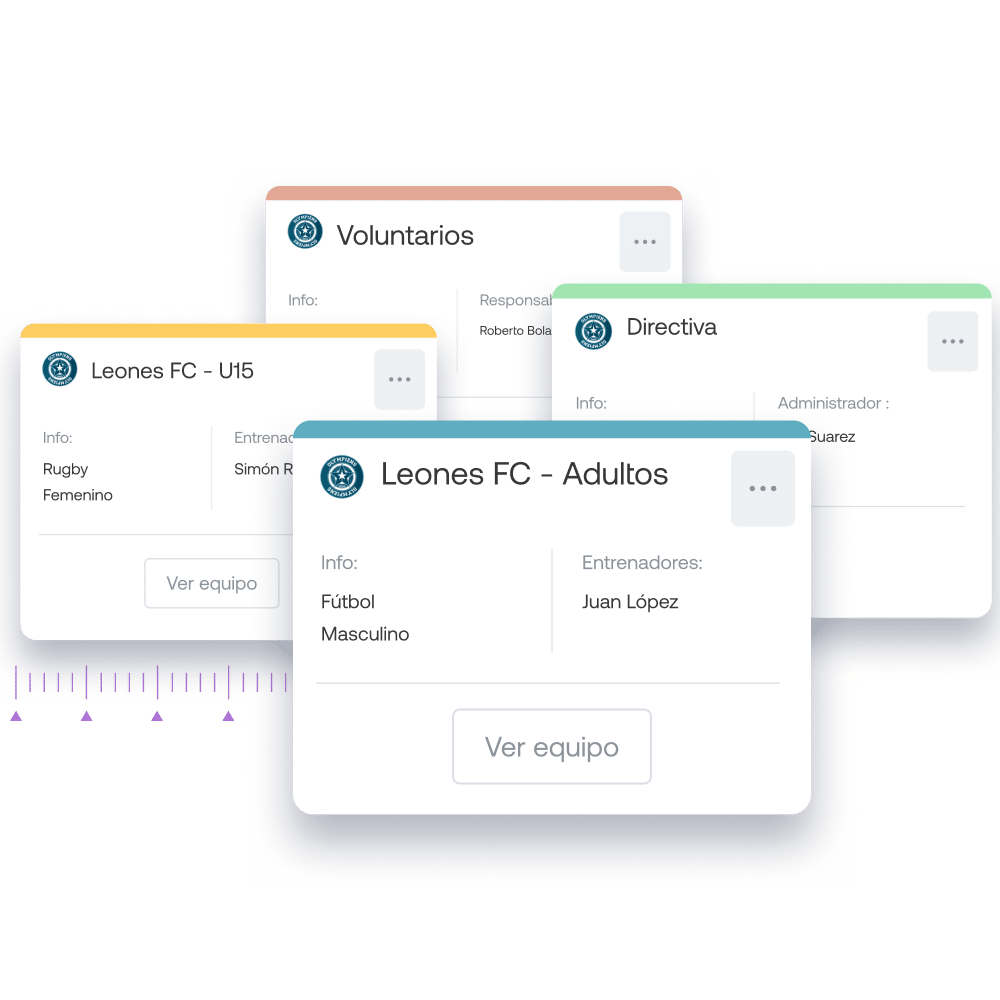 Imagen presentando la posibilidad de crear varios equipos o grupos en SportEasy
