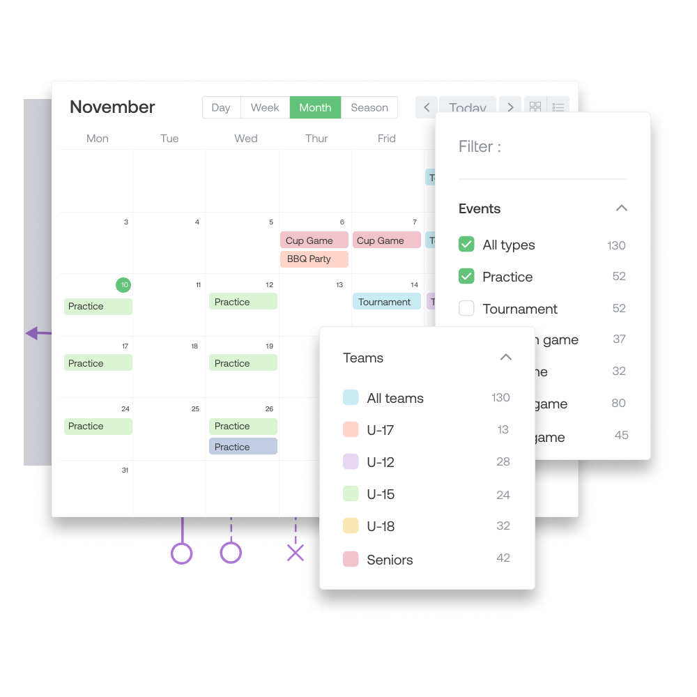 Shared club calendar