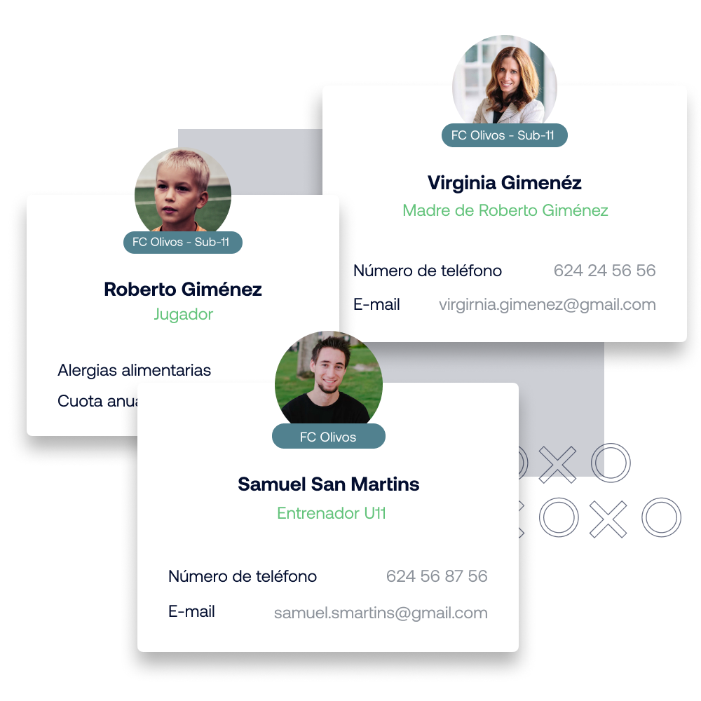 Centraliza los datos de jugadores, padres y responsables del equipo en SportEasy