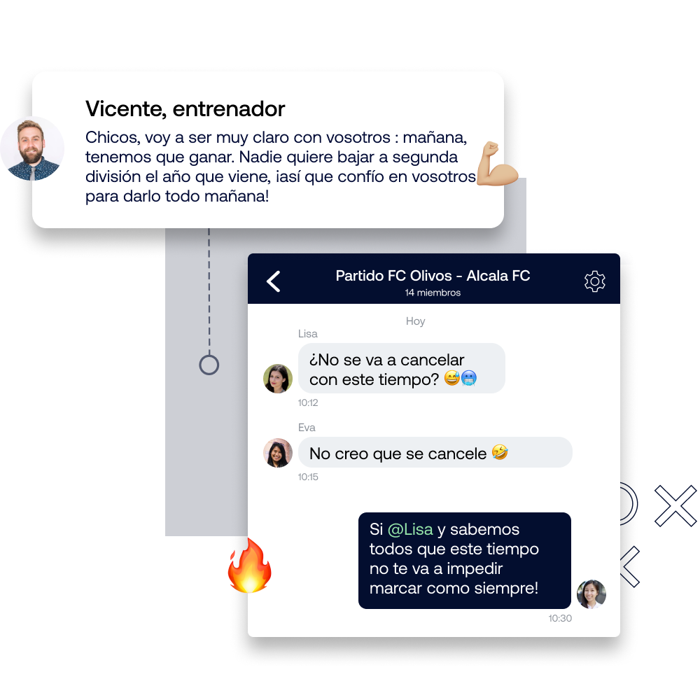 Un hilo de mensajes en SportEasy